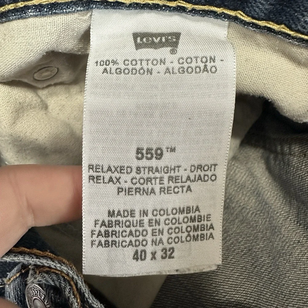 Levis 559 Relaxed Straight Jeans Mens Sz 40x32 Medium Wash Denim Y2K 100% Cotton